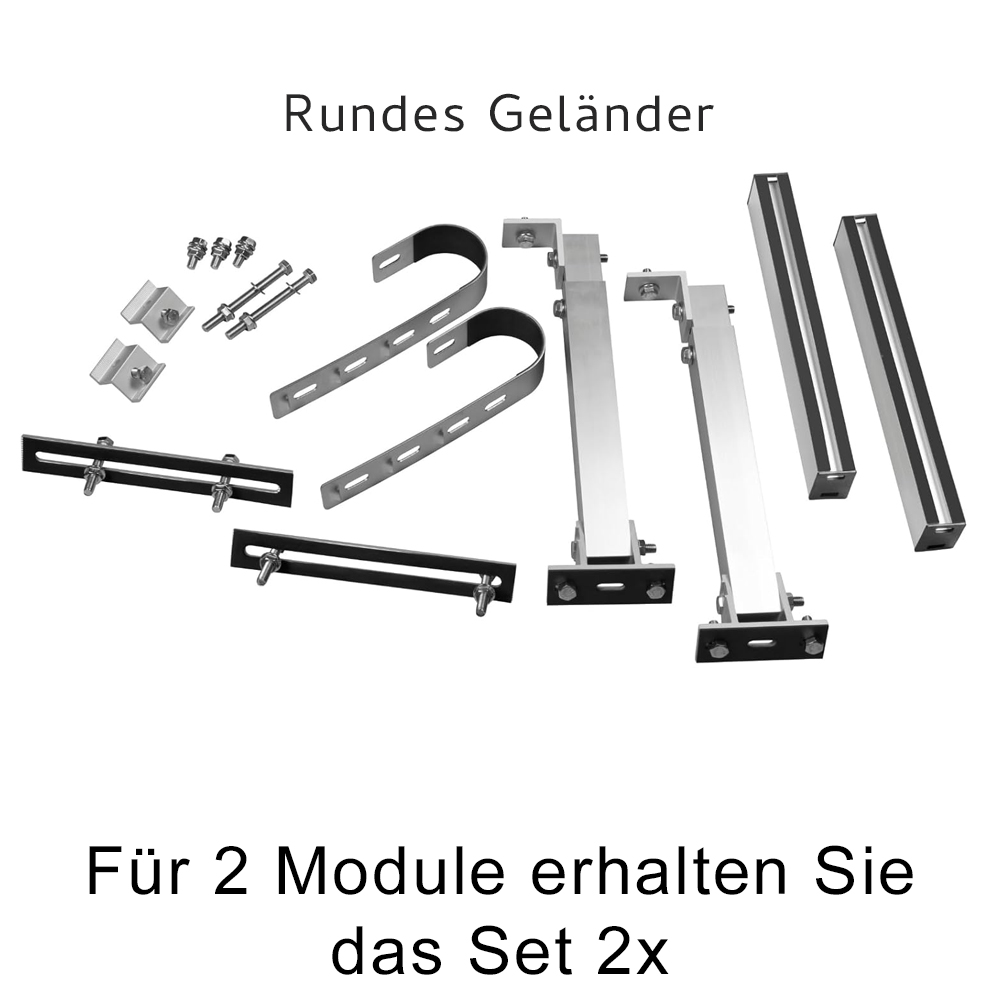 Balkonkraftwerk Halterung bis 30° neigbar 1 oder 2 Module - 0% MwSt.