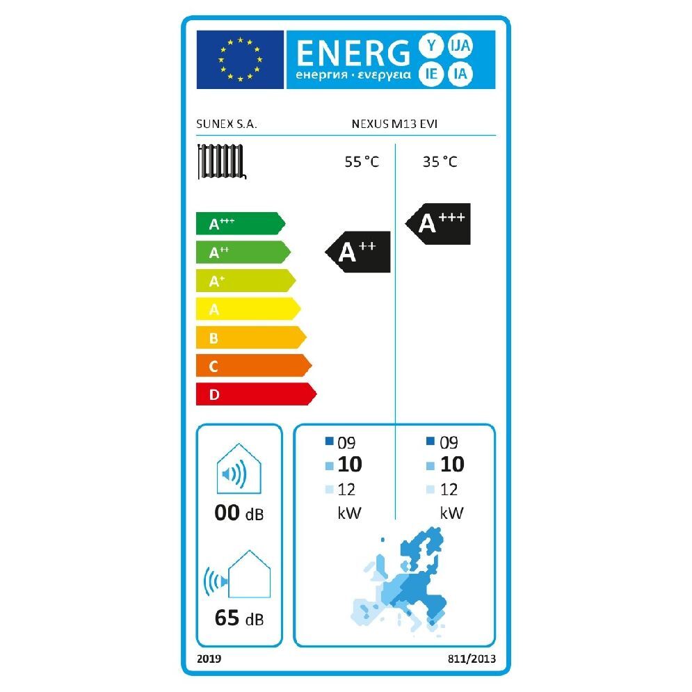 Sunex NEXUS M13 EVI Monoblock Wärmepumpe 13kW für Brauchwasser und Heizung R32 A+++/A++