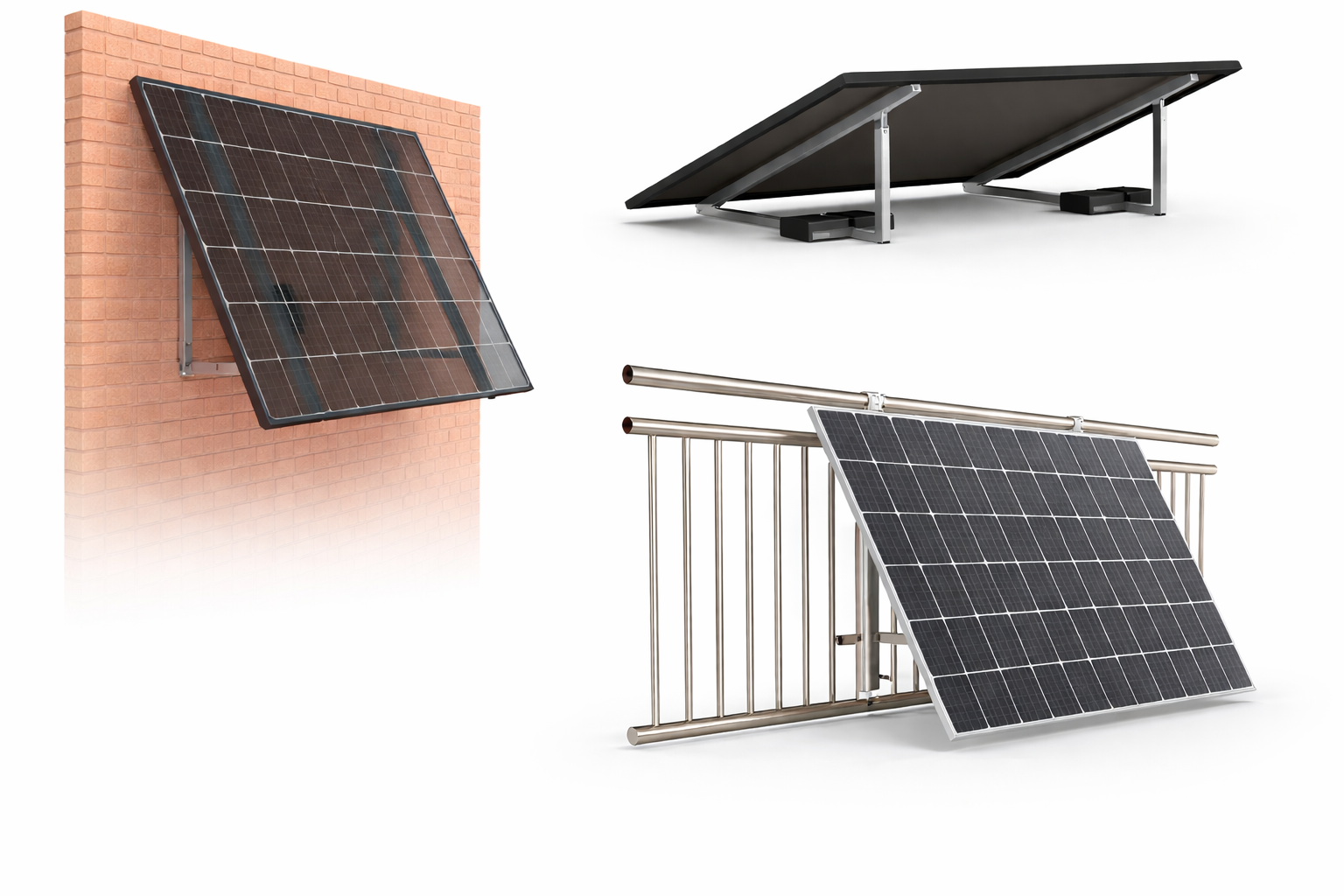 Universal-Montage-Set – Solarmodule & Balkonkraftwerke geeignet für Balkon-, Wand- und Flachdachmontage