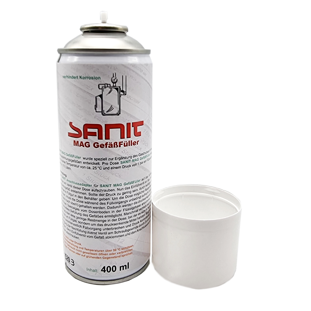 MAG Gefäßfüller 400 ml inkl. Druckflaschen Adapter 6 bar und digitaler Vordruckprüfer