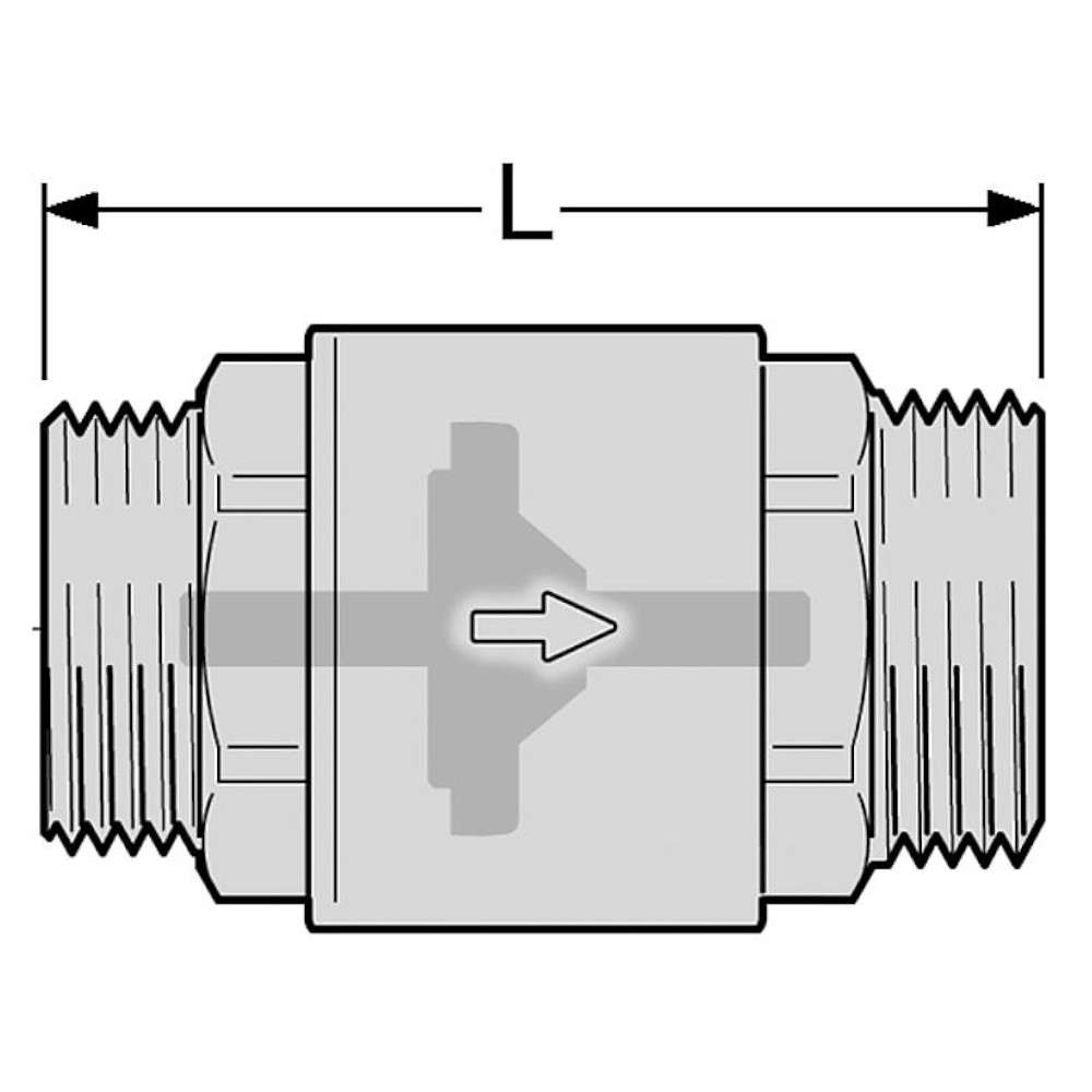 9051157-02 Rückschlagventil 1/2" bis 1 1/4" AG beidseitig Schwerkraftbremse bis 150 °C Solar geeignet