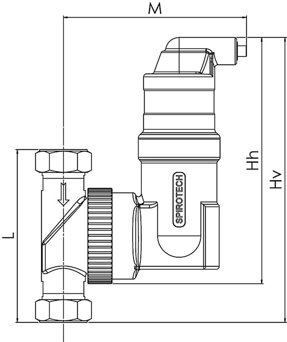 SpiroVent RV2 Klemmring Mikroluftblasenabscheider Entlüfter Luft Abscheider UA028W