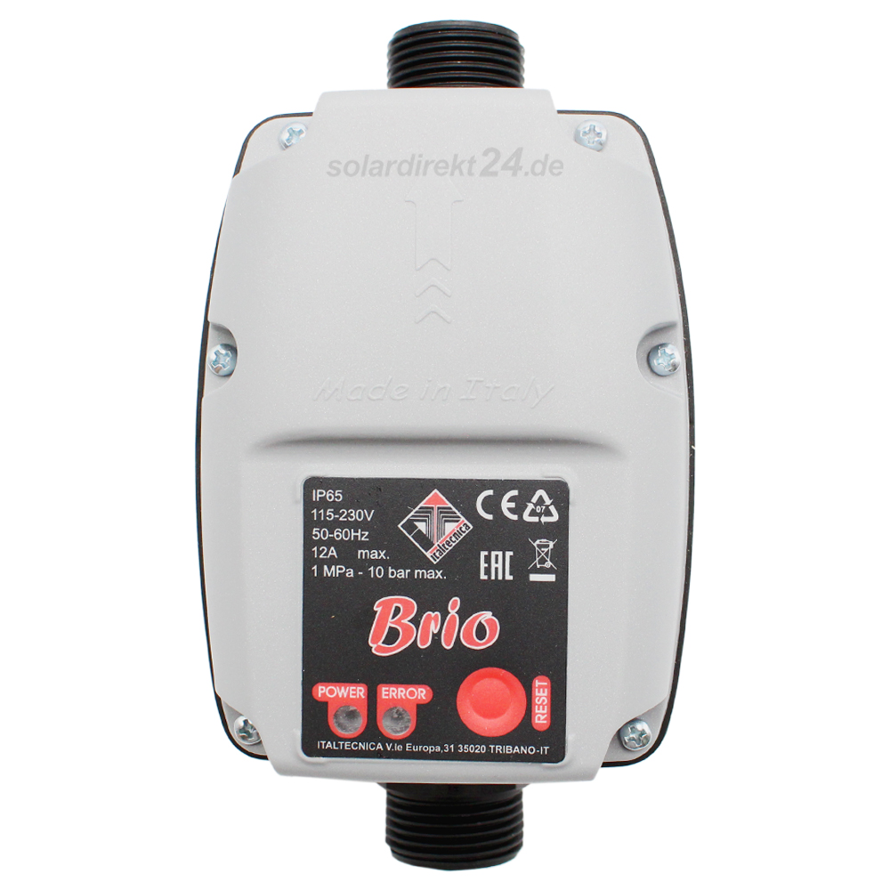 Brio-01 Italtecnica Brio 2000 Pumpensteuerung elektronischer Druckschalter Steuersystem mit Manometer