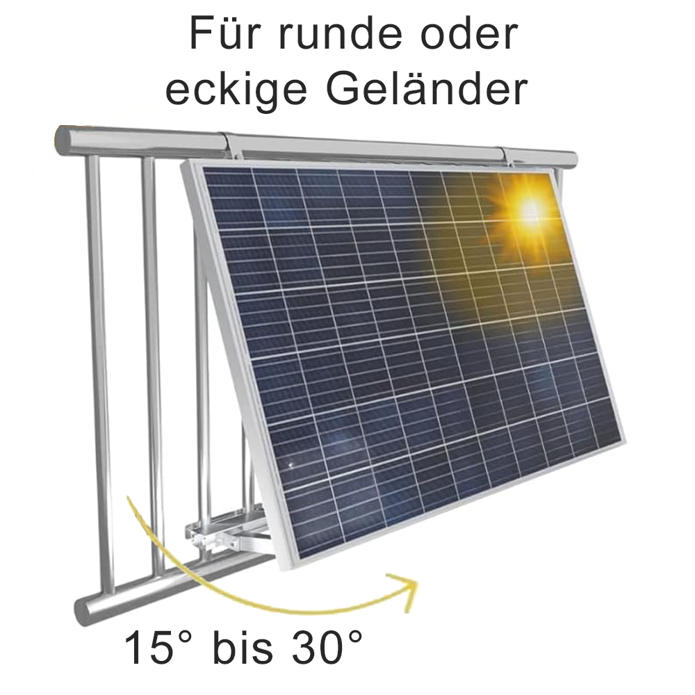 Balkonkraftwerk Halterung bis 30° neigbar 1 oder 2 Module - 0% MwSt.