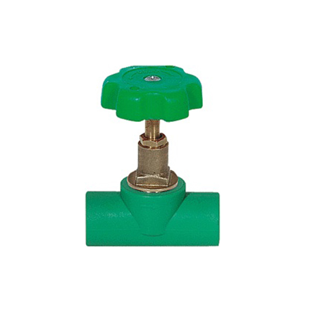 9312784-5 Aqua-Plus - PPR Rohr absperrbarer Hahn mit Verstellrad Kunststoff Schweißsysteme 20-40 mm
