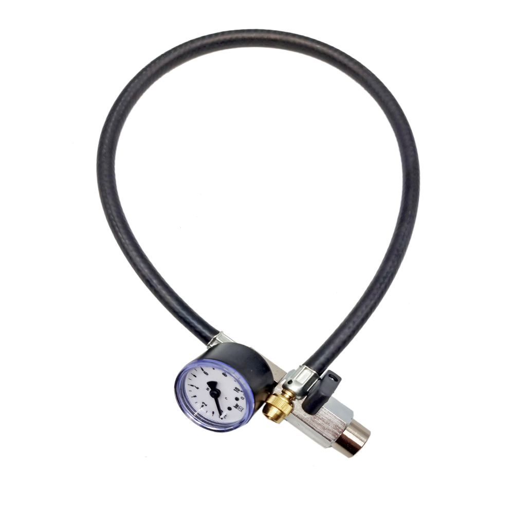 9002114-02 Druckflaschen Adapter mit Manometer 0-10 bar für Ausdehnungsgefäße / Gefäßfüller