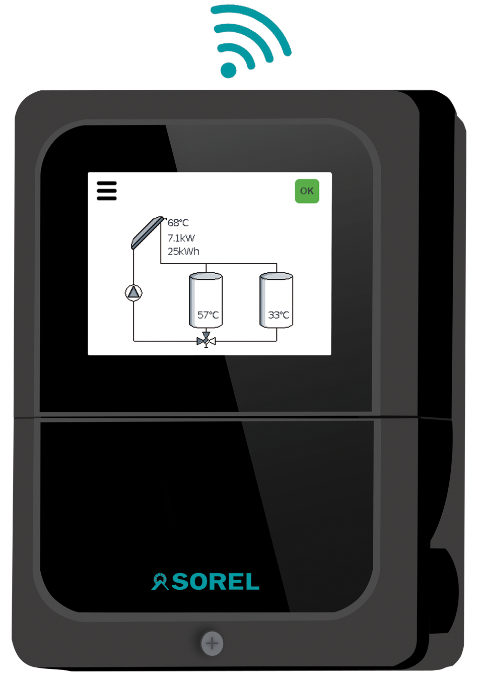SOREL Solarsteuerung Solarregler Temperaturdifferenzsteuerung TDC SMART COMPACT (inkl. 2 x PT1000 Fühler)