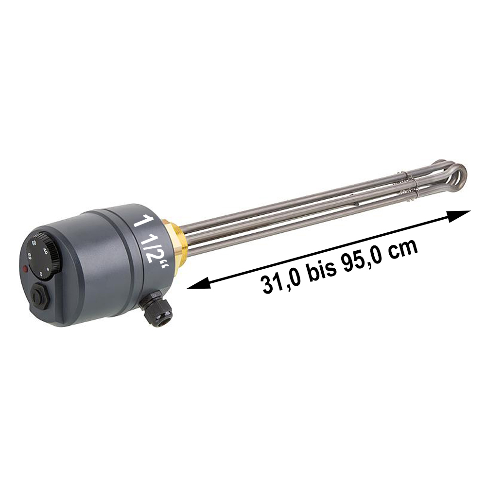 Elektroheizstab 2.0 - 9.0 KW 1 1/2" Einschraubheizkörper Heizstab Heizpatrone