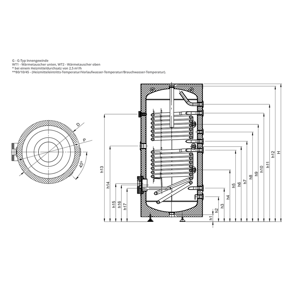 S2WT-693020200-schema 400L Warmwasserspeicher - 2 Wärmetauscher Brauchwasserspeicher Solarspeicher Boiler