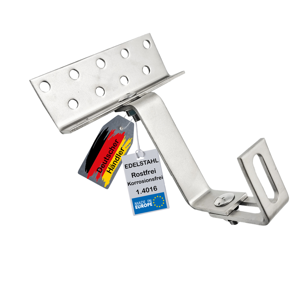 Solar Halterung Ziegeldach I Set für 1 PV Module 30-40mm I Solarmodul Halterung Balkonkraftwerk I Solarmodulbefestigungsset für Ziegeldächer