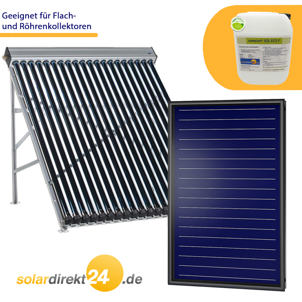 10-50 Liter Ökologische Solarflüssigkeit Coracon Sol ECO F - Temperaturstabil bis 214°C
