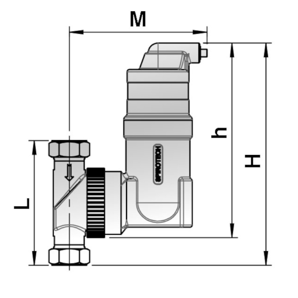 SpiroVent Mikroluftblasenabscheider RV2 horizontal / vertikal / diagonal Entlüfter