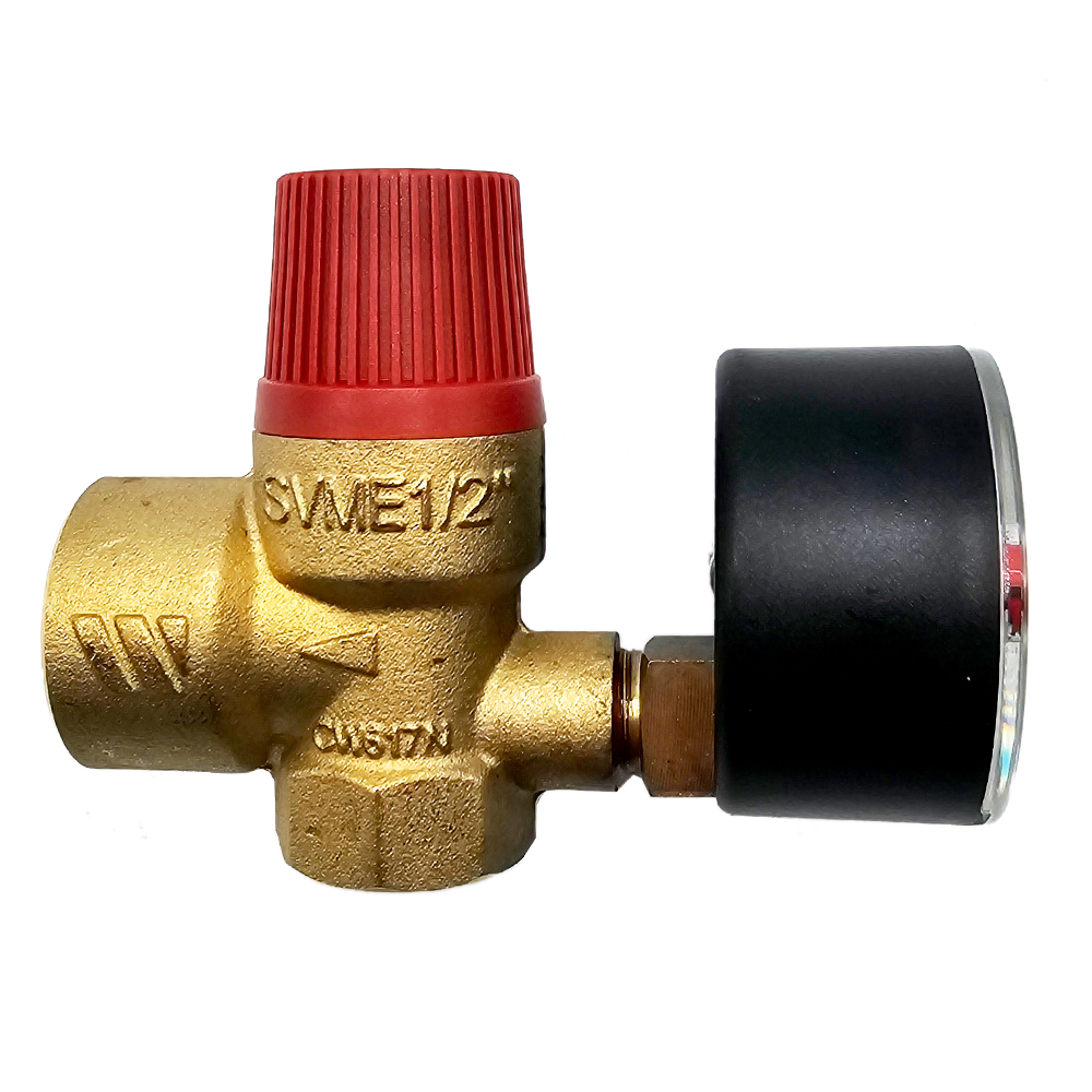 9001609-02 2,5 bar Membran-Sicherheitsventil Überdruckventil Heizung mit Manometer SVM