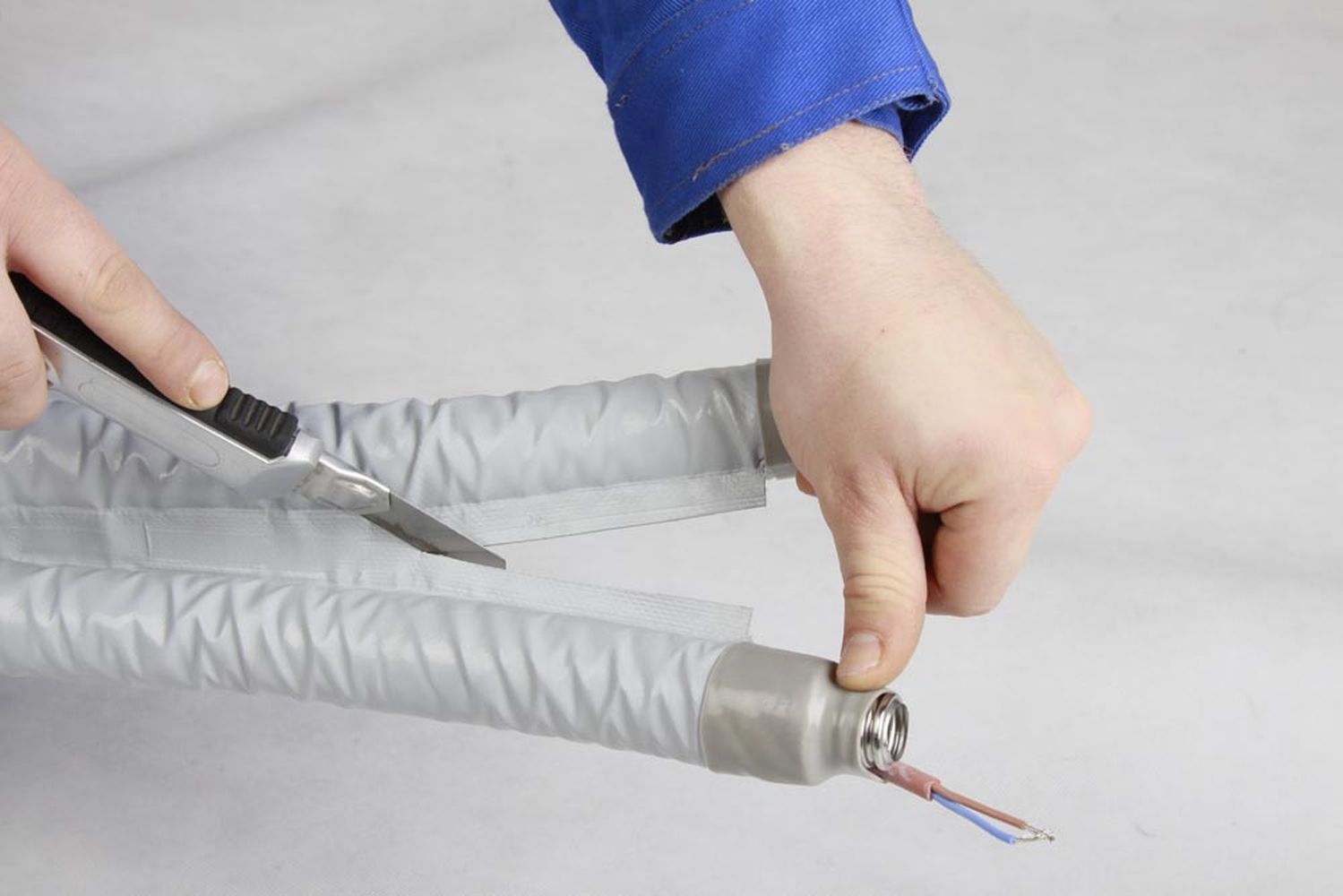 DN20 Nanosun Solarleitung mit 13mm Aerogel Isolierung Edelstahlwellrohr - Meterware
