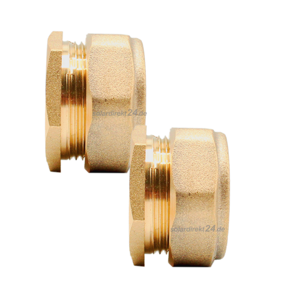 2er-Set Messing Blindstopfen Ø 22mm – Rohrstopfen für Kollektoren