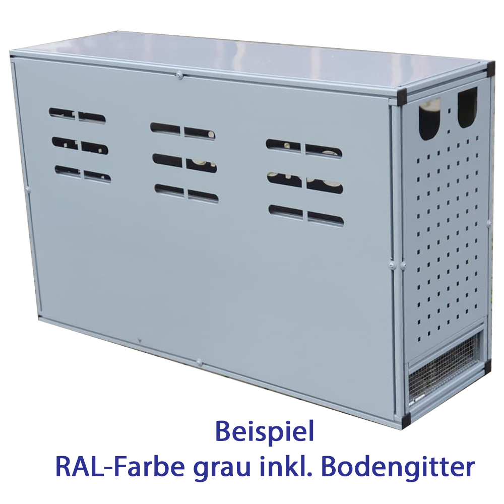 STI Wechselrichterunterstand Größe L aus Aluminium – Profi-Wetterschutz für PV-Wechselrichter & Batteriespeicher, belüftet, individualisierbar