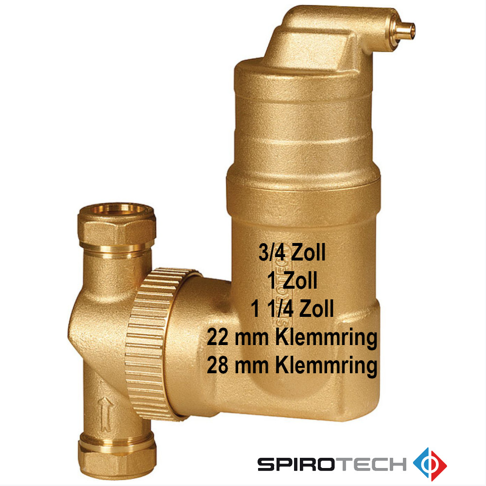 SpiroVent Mikroluftblasenabscheider RV2 horizontal / vertikal / diagonal Entlüfter