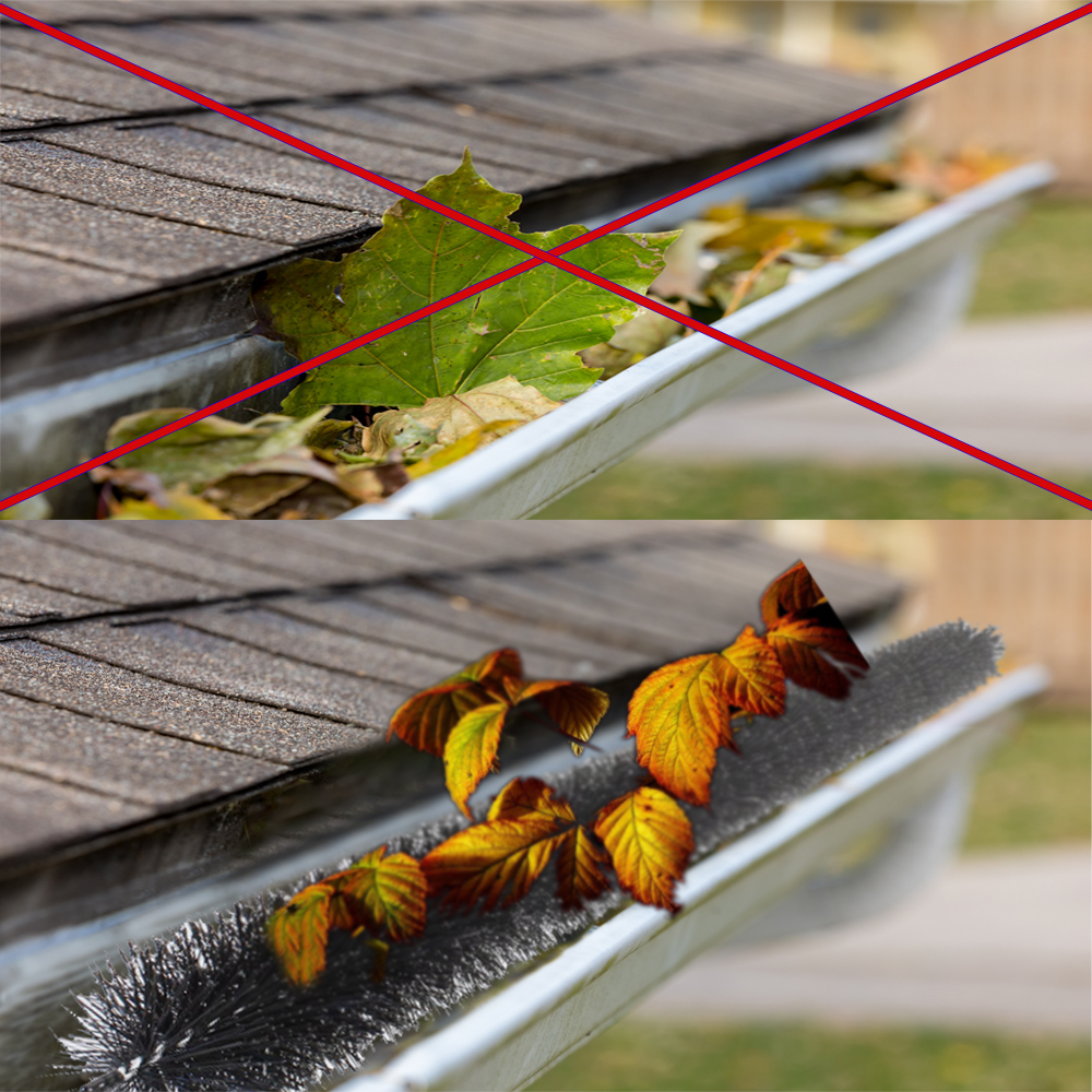 1057-03 1,20 Meter Schutzbürste Ø 19cm Vogel Taube Marder Nager Solaranlage Photovoltaik Regenrinne
