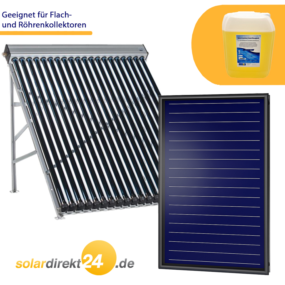 Solarflüssigkeit für Flach- Röhrenkollektoren Fertiggemisch -28°C - 10 Liter