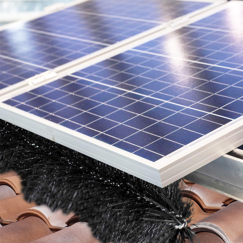 5 x 120cm Schutzbürsten Ø 19cm Vogel Taube Marder Nager Solaranlage Photovoltaik Regenrinne