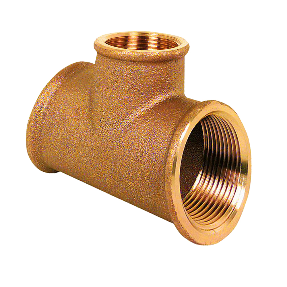 9020930-O01 Rotguss T-Stück reduziert 1/2" x 3/8" x 1/2" Typ 3130 Gewindefitting