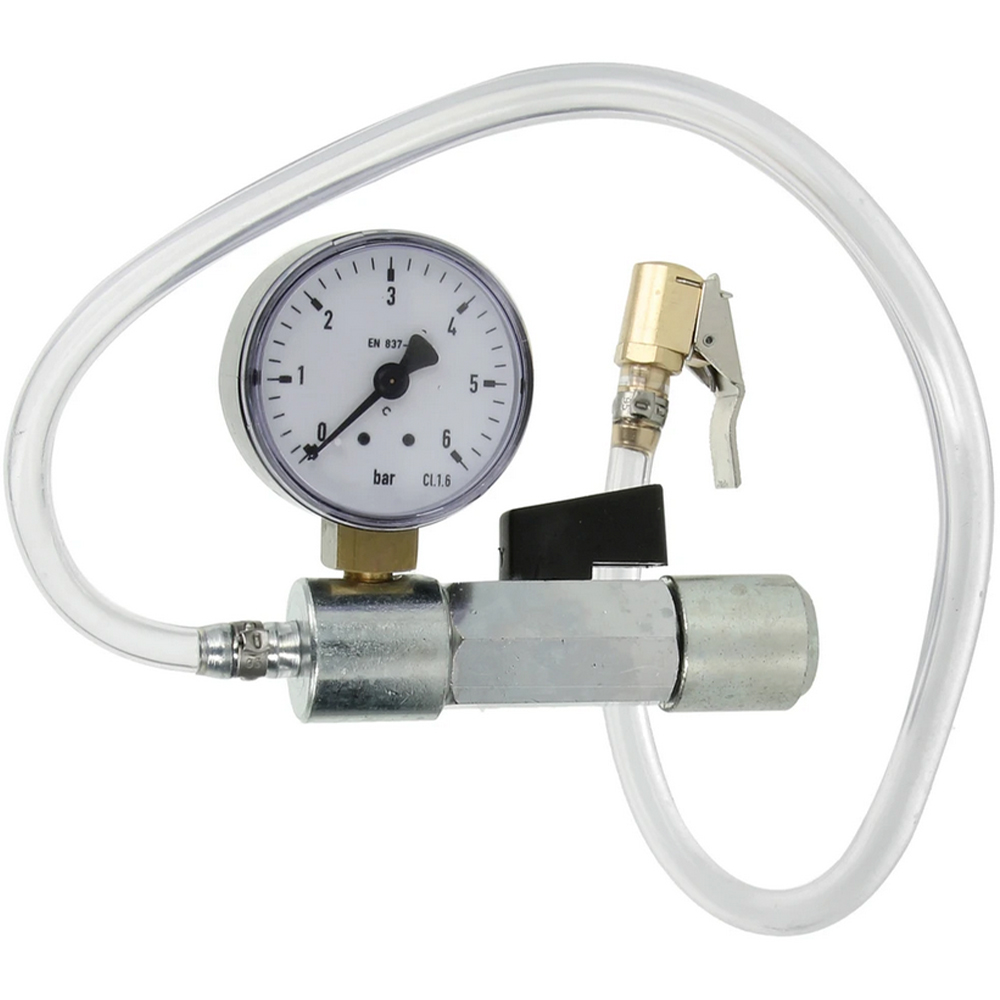 Druckflaschen Adapter mit Manometer 0-6 bar für Ausdehnungsgefäße / Gefäßfüller