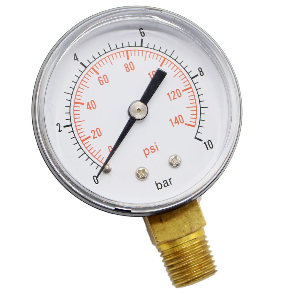 Manometer Vakuumeter Druckluftmanometer - Ø 50mm Anschluss 1/4" - 0 - 10 bar