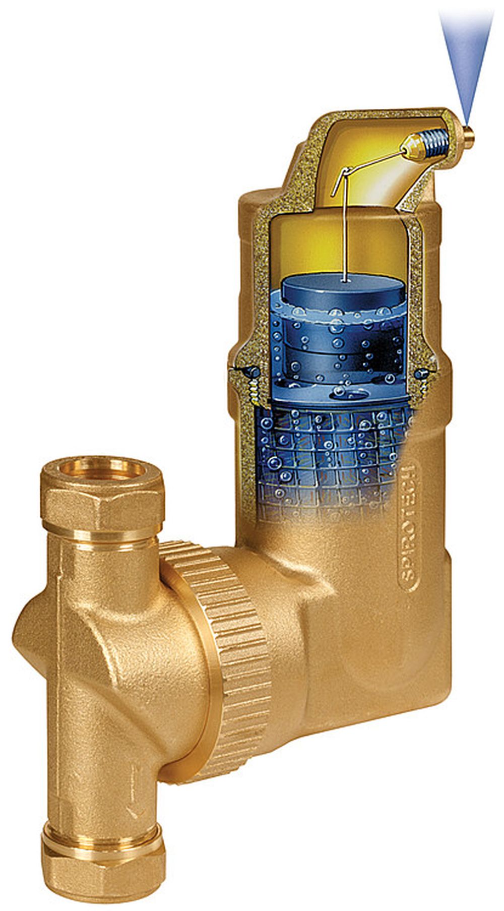 SpiroVent RV2 Klemmring Mikroluftblasenabscheider Entlüfter Luft Abscheider UA028W