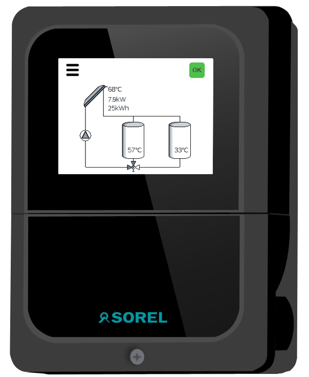 SOREL Solarsteuerung Solarregler Temperaturdifferenzsteuerung TDC SMART COMPACT (inkl. 2 x PT1000 Fühler)