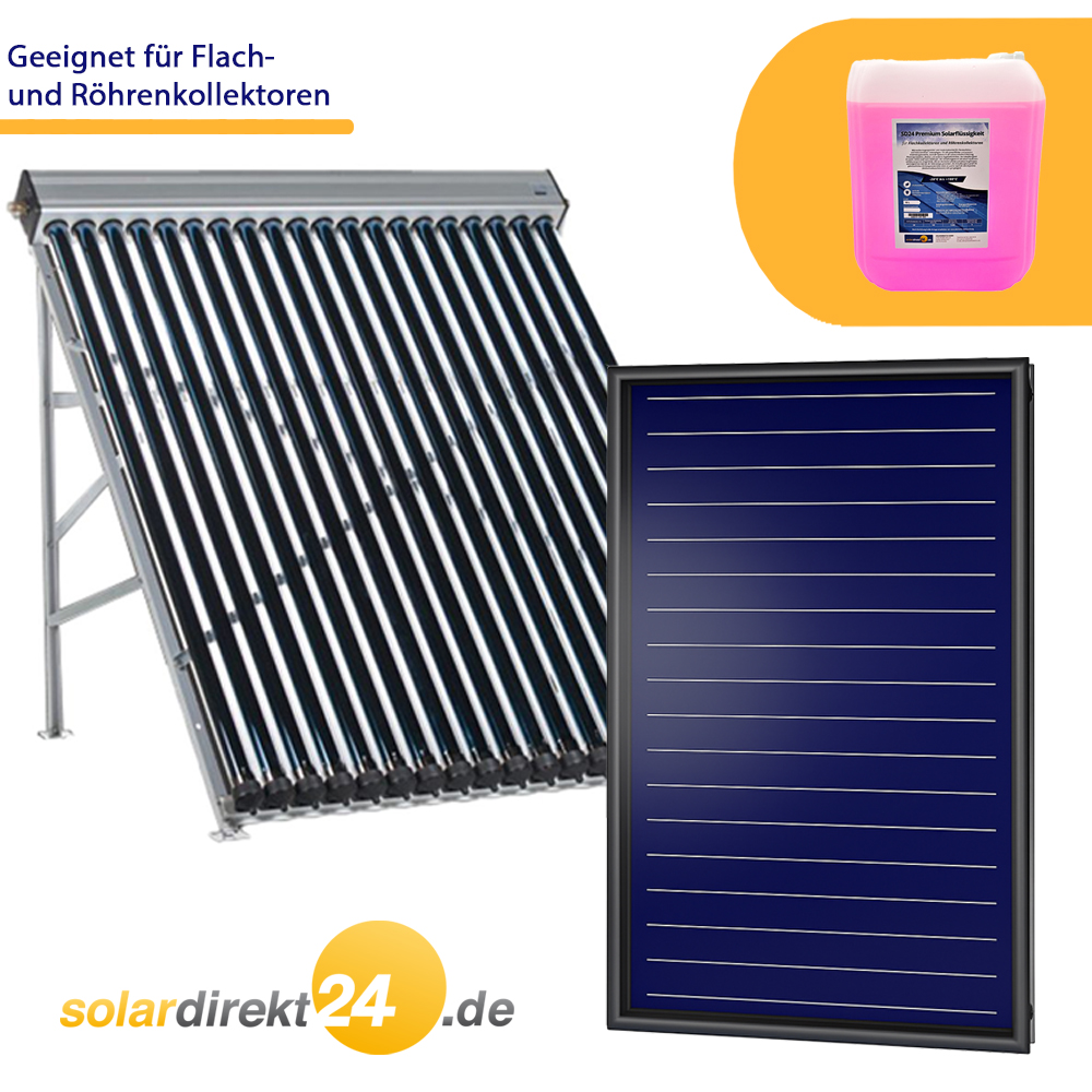 Solarflüssigkeit für Flach- Röhrenkollektoren Fertiggemisch -28°C - 10 Liter