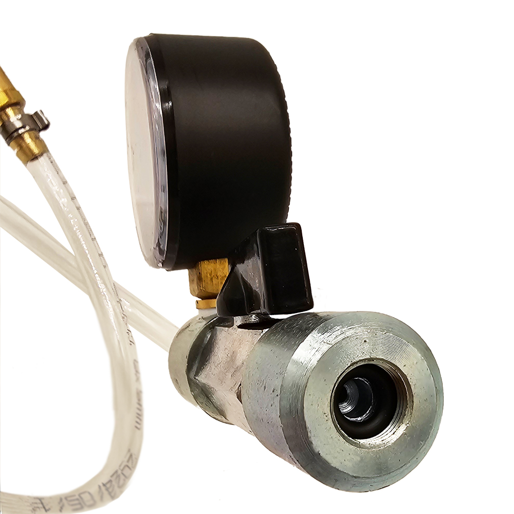 Druckflaschen Adapter mit Manometer 0-6 bar für Ausdehnungsgefäße / Gefäßfüller Druckflaschen Adapter mit Manometer 0-6 bar für Ausdehnungsgefäße / Gefäßfüller