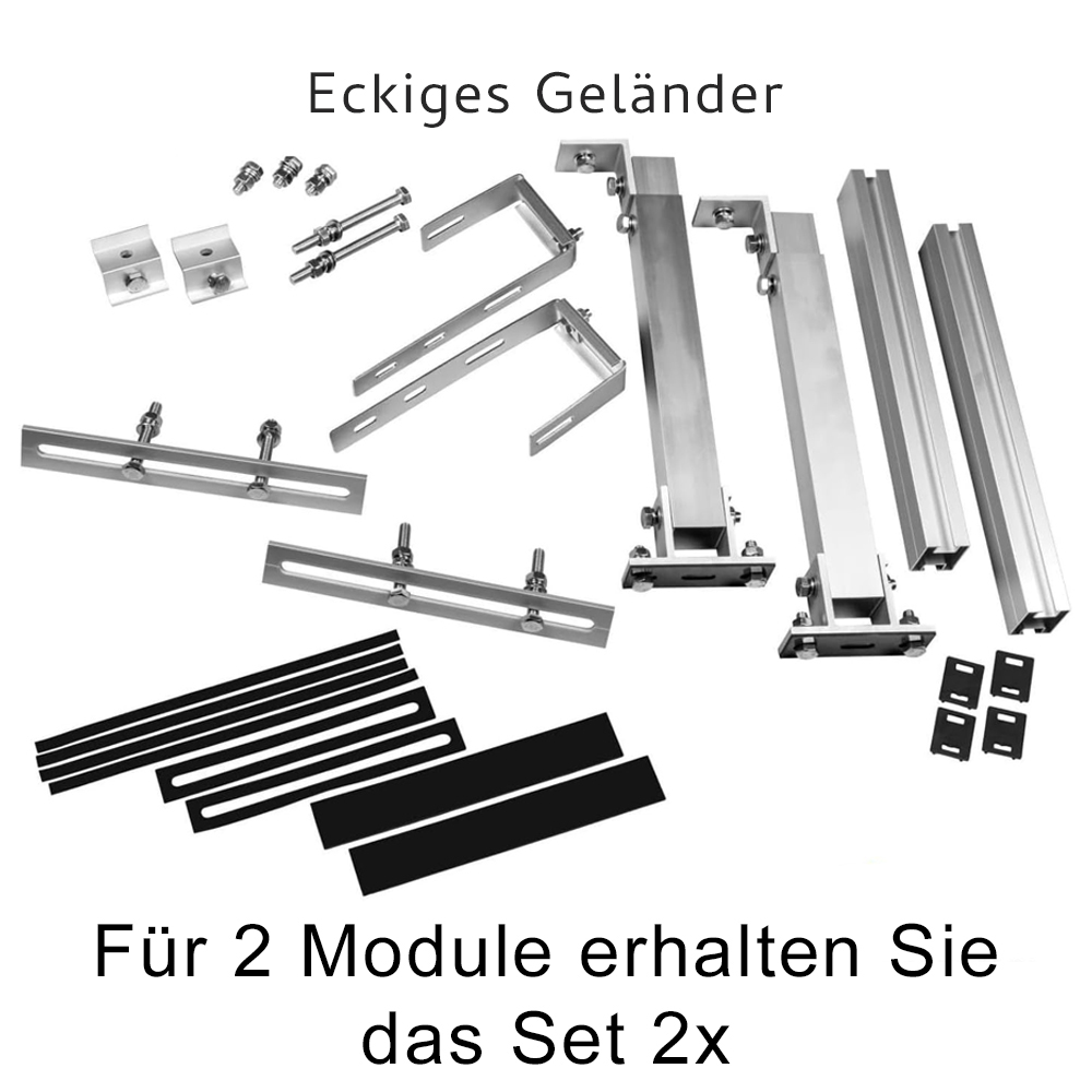 Balkonkraftwerk Halterung bis 30° neigbar 1 oder 2 Module - 0% MwSt.