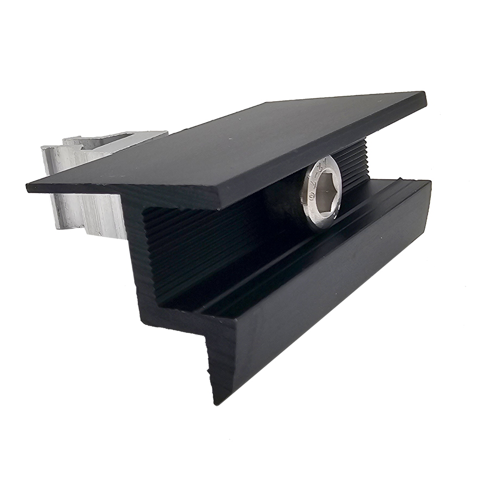 2er-Set Endklemme mit WASI-CLIP für 30 mm Solarmodule – Schwarz eloxiertes Aluminium – schnelle Montage & Potenzialausgleich – 0% MwSt