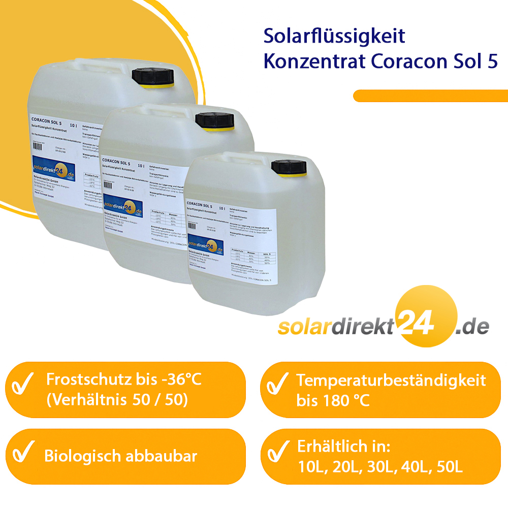 Coracon Sol 5 Solarflüssigkeit Konzentrat -36°C Solarliquid Coracon Sol 5 Solarflüssigkeit Konzentrat -36°C Solarliquid