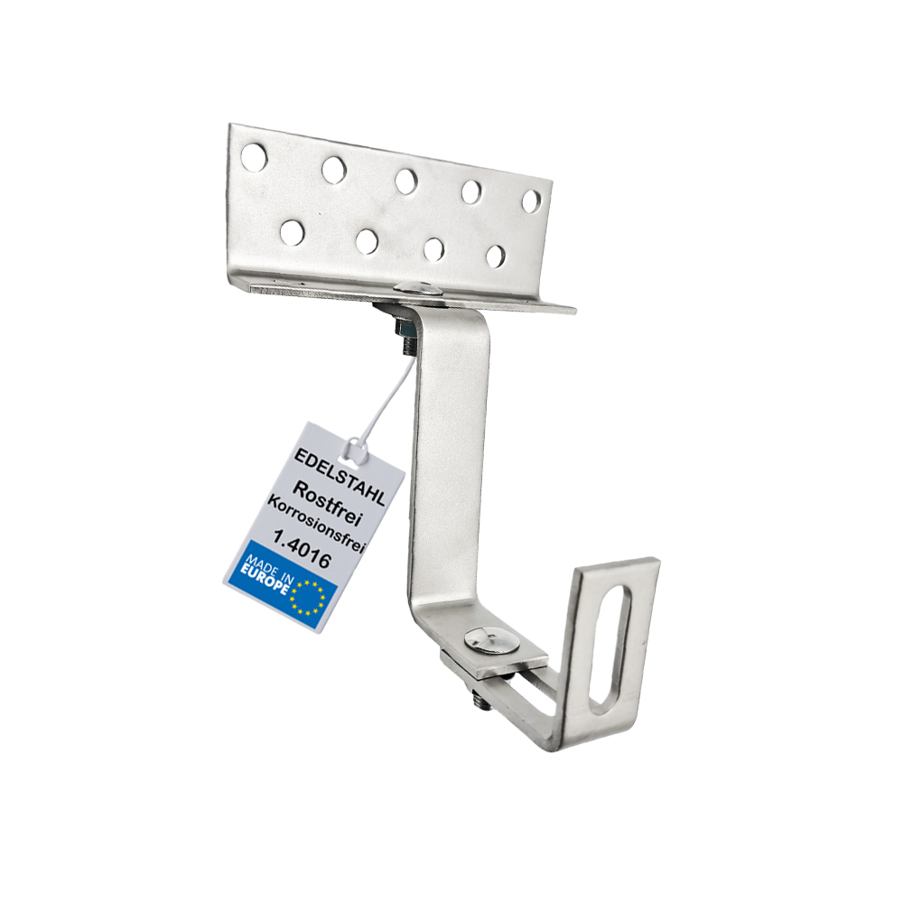 Dachhaken Edelstahl 3-fach verstellbar für Dachsteine, Dachziegel und Dachpfannen - 0% MwSt.