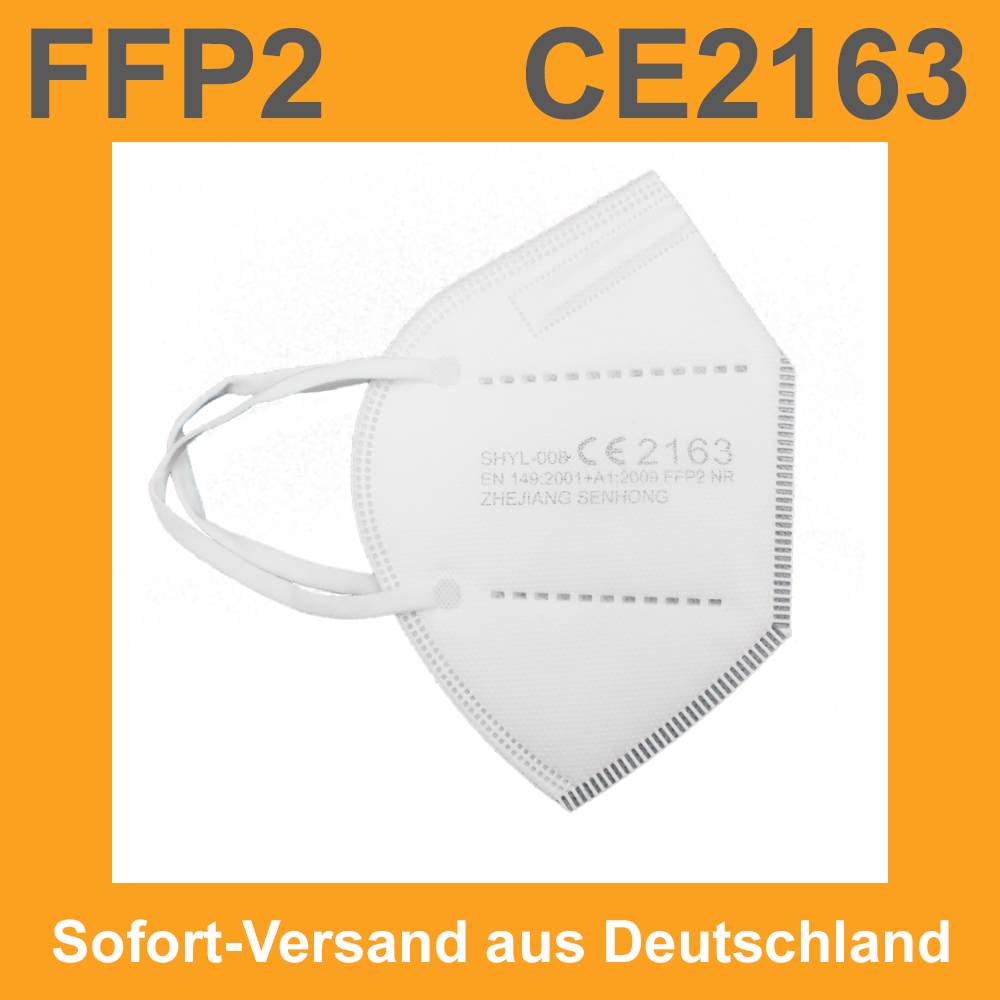 FFP2 Maske zertifiziert CE2163, 20 Stk. Packung