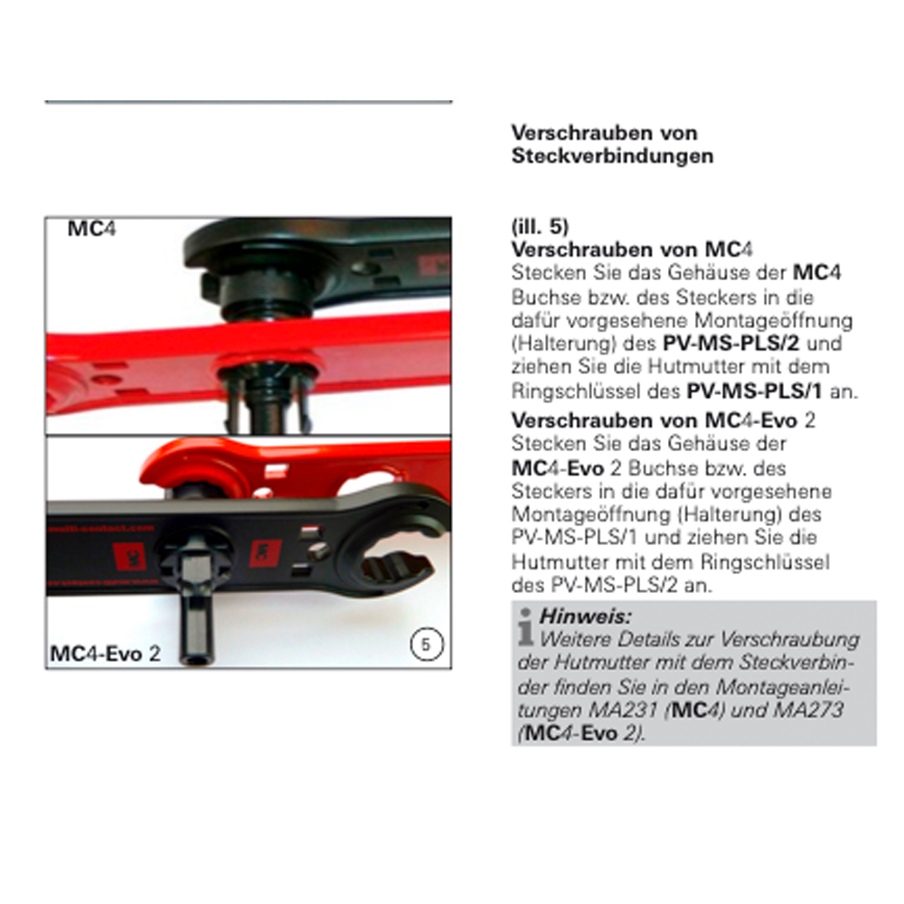 Stäubli Montageschlüsselset aus Metall für MC4 und MC4 EVO2 Solar Stecker (Multi-Contact) - 0% MwSt