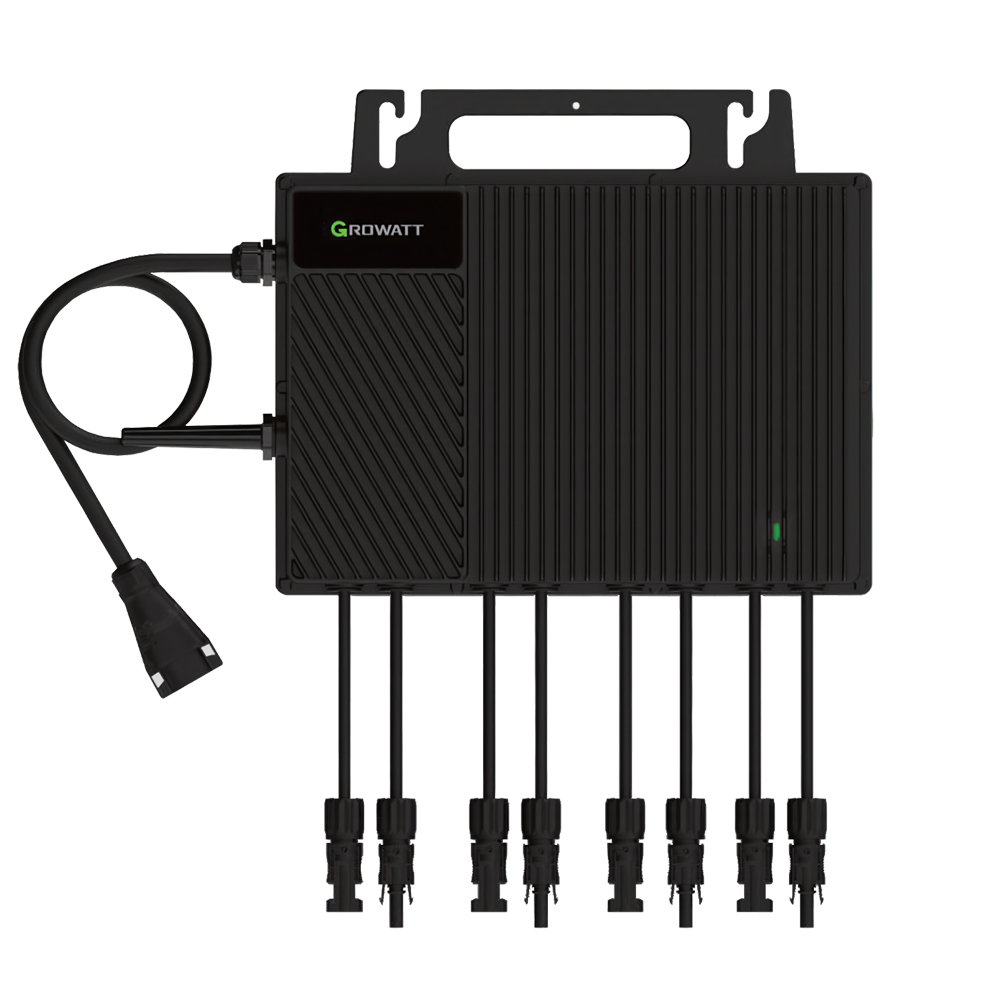1800Wp Balkonkraftwerk 4x450Wp Jolywood Fullblack + Growatt NEO 1600M-X2 (drosselbar auf 800W) Wechselrichter + Solarhalterung für Fassade oder Schrägdach