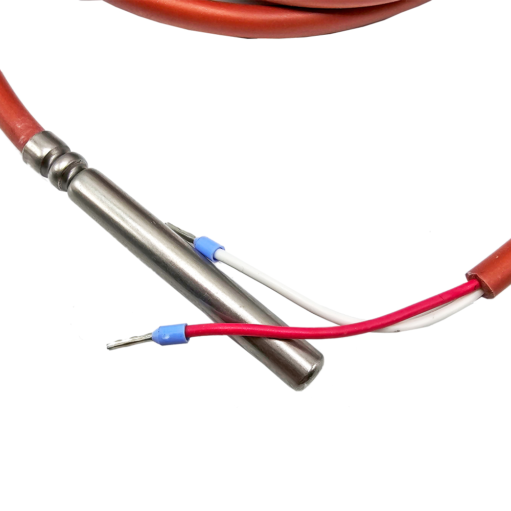 PT1000-rot-02 PT1000 Temperatursensor 200°C 2,0m bis 20m Speicherfühler Kollektorfühler Solarfühler