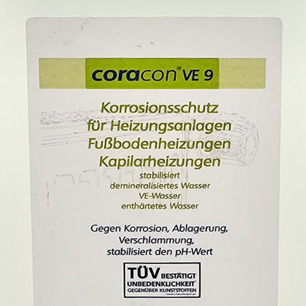 VE9-03 1 Liter Coracon VE 9 Heizungsschutzkonzentrat für Heizungsanlagen Neuanlagen Ökologisch CO2-neutral