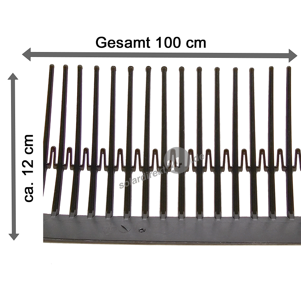 Birdstop 1 Meter H: 12cm Vogelschutz für Solaranlagen – Marderschutz für PV-Module & Dach
