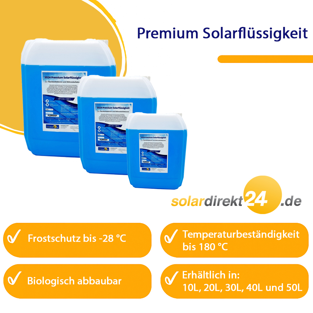 Solarflüssigkeit Frostschutz bis -28°C Wärmeträgermedium Solarliquid Solarflüssigkeit Frostschutz bis -28°C Wärmeträgermedium Solarliquid