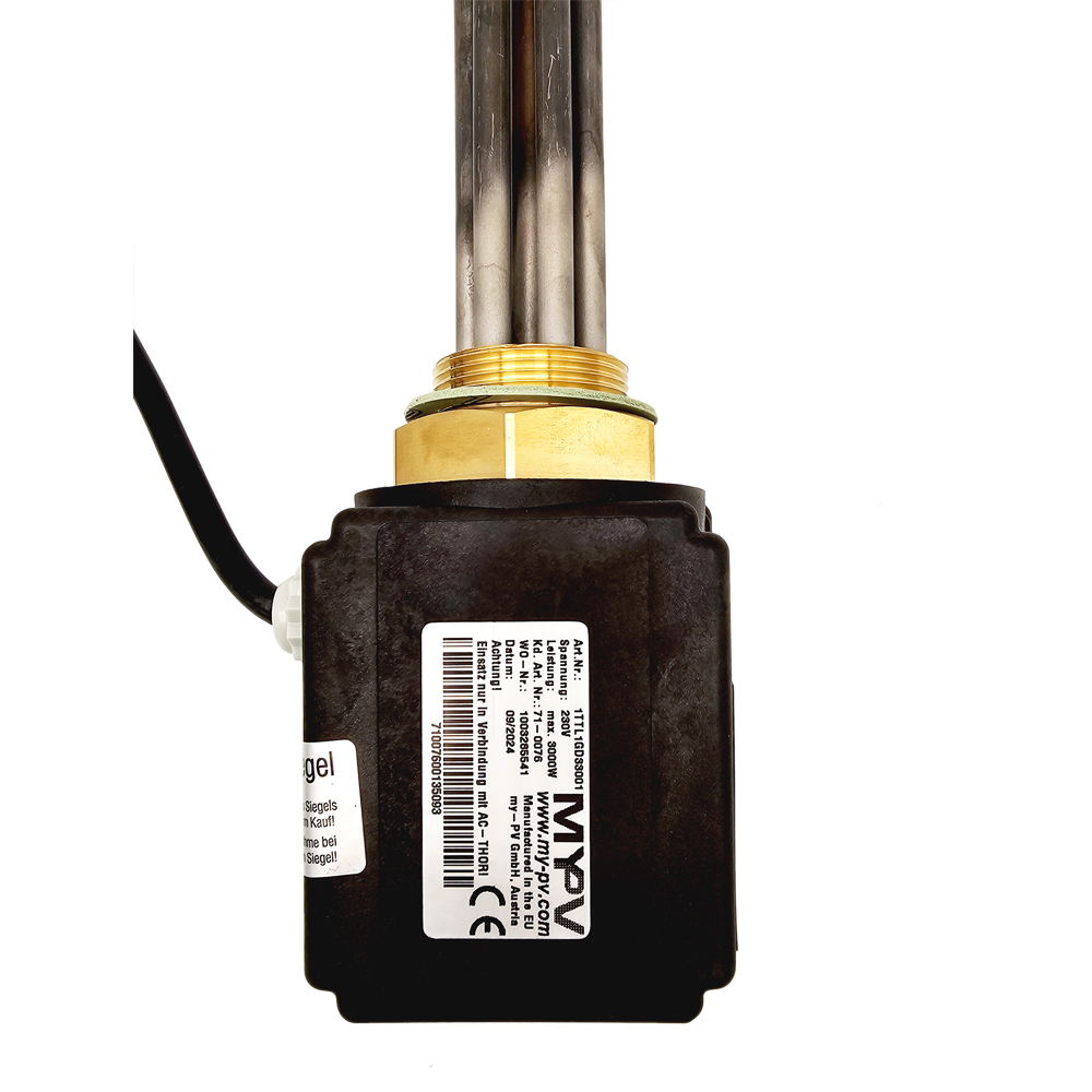 MyPV Elektroheizstab 3kW Gewinde 1 1/2" regelbar mit AC-Thor Manager MyPV Elektroheizstab 3kW Gewinde 1 1/2" regelbar mit AC-Thor Manager