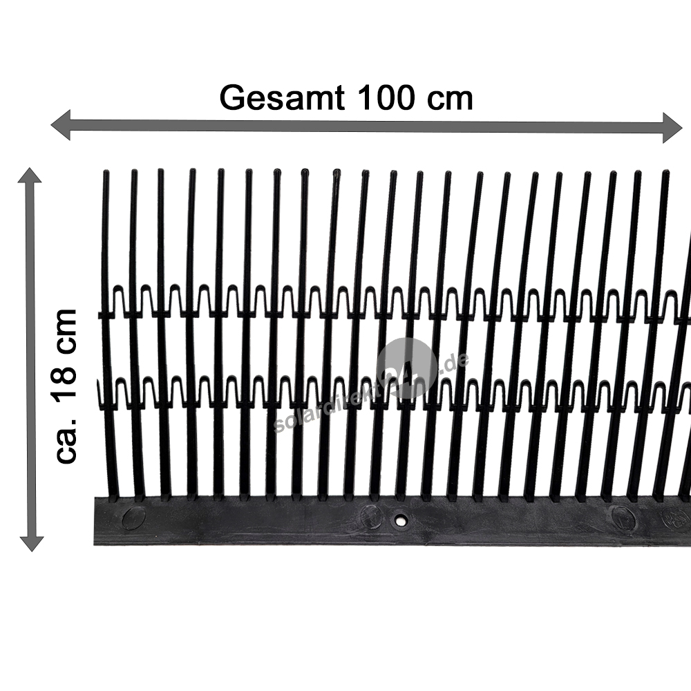 Birdstop 1 Meter H: 18cm Vogelschutz für Solaranlagen – Marderschutz für PV-Module & Dach