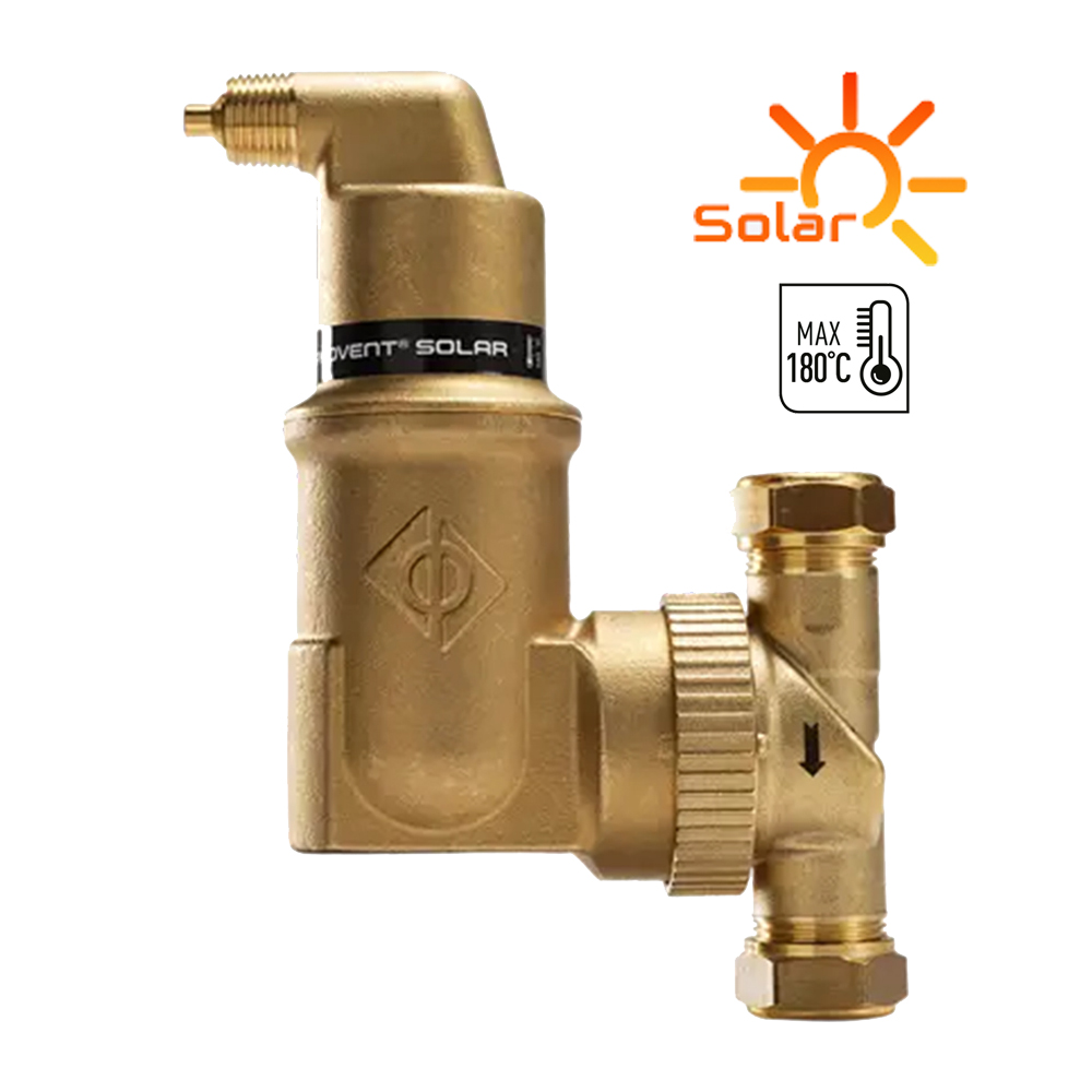 1 Zoll AUTOCLOSE-LUFTABSCHEIDER - Universal - SpiroVent Solar bis 180°