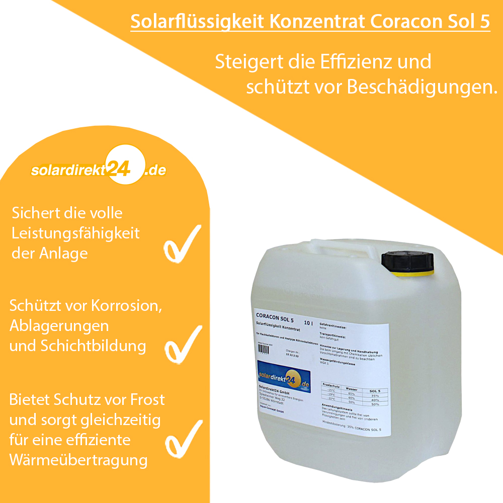 Coracon Sol 5 Solarflüssigkeit Konzentrat -36°C Solarliquid Coracon Sol 5 Solarflüssigkeit Konzentrat -36°C Solarliquid