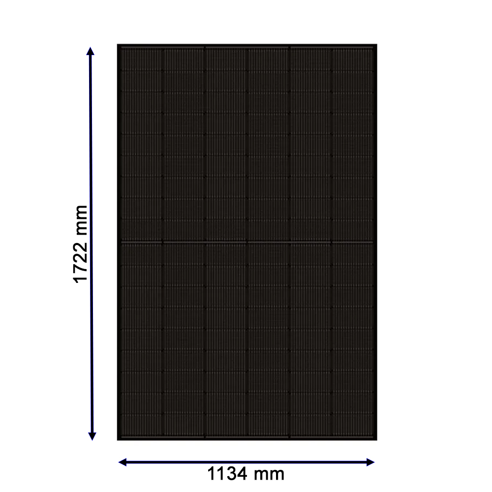 1800Wp Balkonkraftwerk 4x450Wp Jolywood Fullblack + Growatt NEO 1600M-X2 (drosselbar auf 800W) Wechselrichter + Solarhalterung für Fassade oder Schrägdach