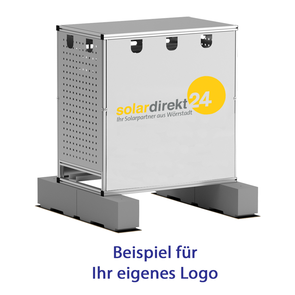 STI Wechselrichterunterstand Größe L aus Aluminium – Profi-Wetterschutz für PV-Wechselrichter & Batteriespeicher, belüftet, individualisierbar