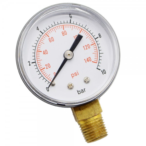 Manometer Vakuumeter Druckluftmanometer - Anschluss 1/4" - 0 - 10 bar