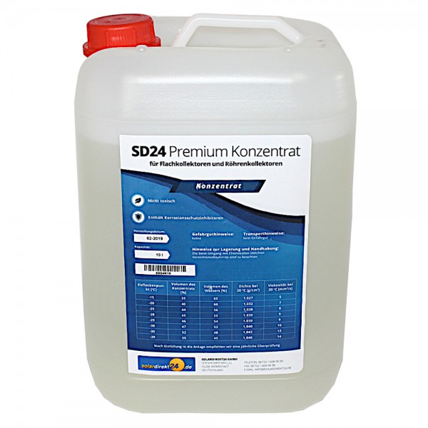 SD24 Premium Konzentrat Solarflüssigkeit Wärmeträgemedium Frostschutz -39°C